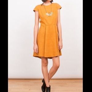 Jesse Kamm raw silk dress gold
